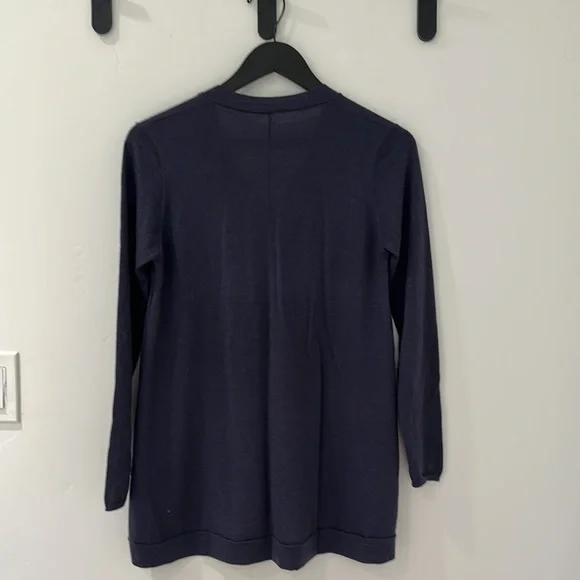 BRUNELLO CUCINELLIdeep blue v-neck cashmere blend sweater